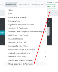 efetuar pagamento da assinatura